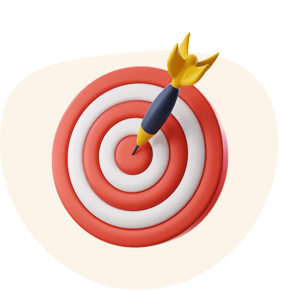 Target with golden arrow representing goals